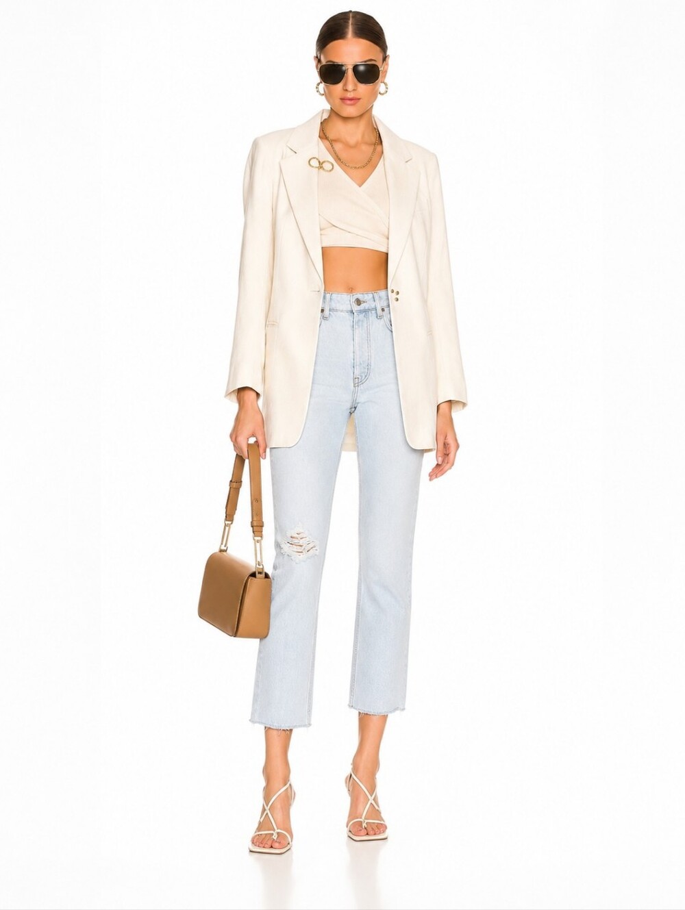 GRLFRND KAROLINA HIGH RISE STRAIGHT CROP DENIM JEANS SIZE 26 LIKE NEW!